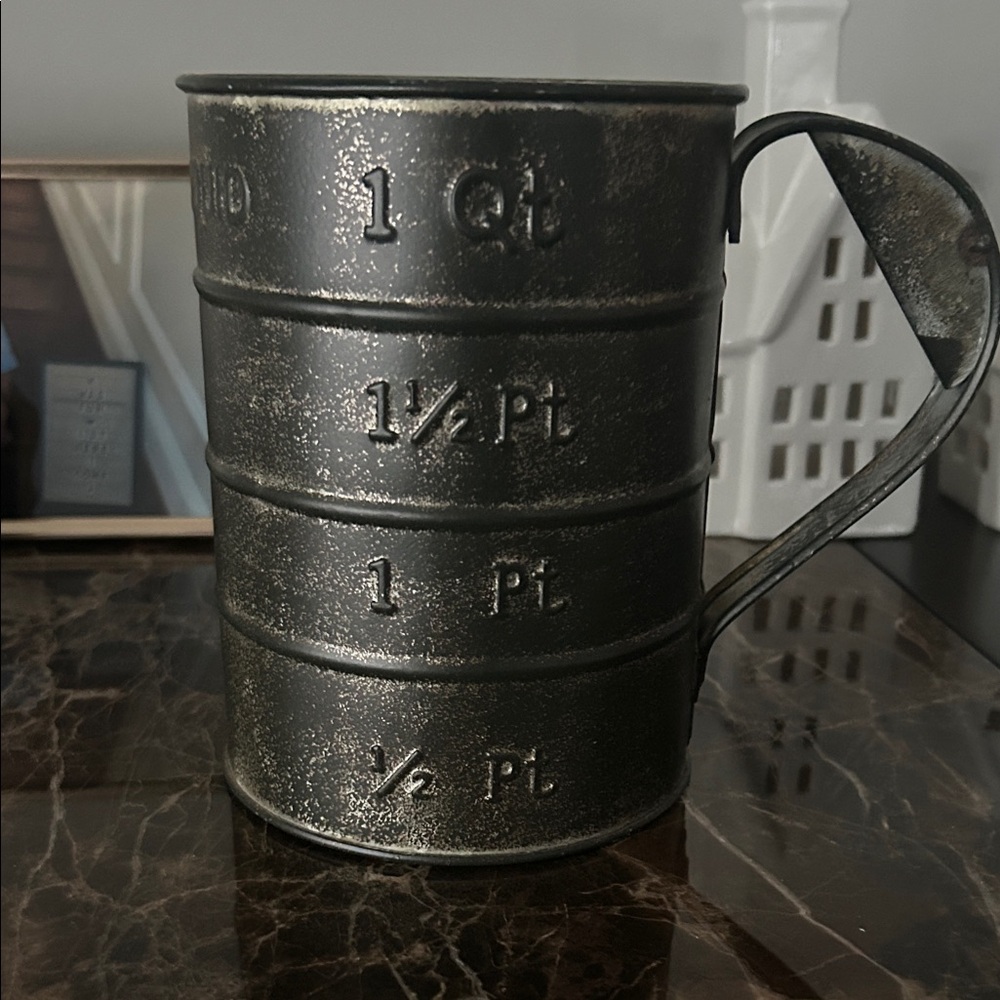 Vintage Black Metal Measuring Cup